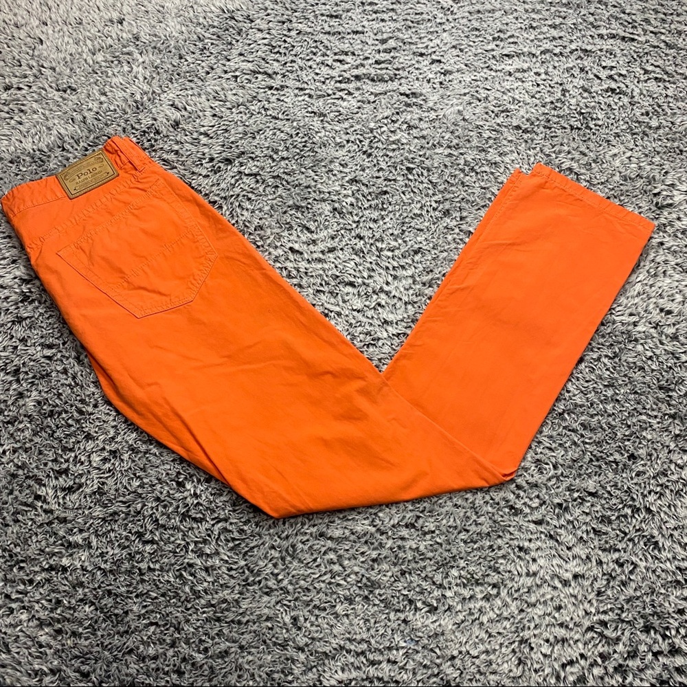 Polo Ralph Lauren Men's Authentic Dungarees Pants Orange Size 30x32 Varick Slim